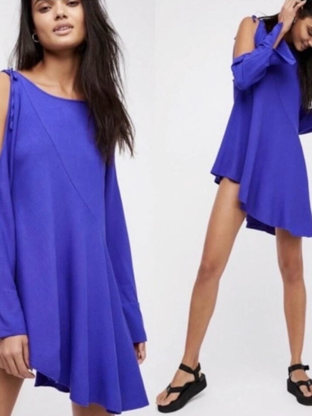 Vibrant Royal Blue/Purple Cold-Shoulder Tunic - Picture 10 of 10